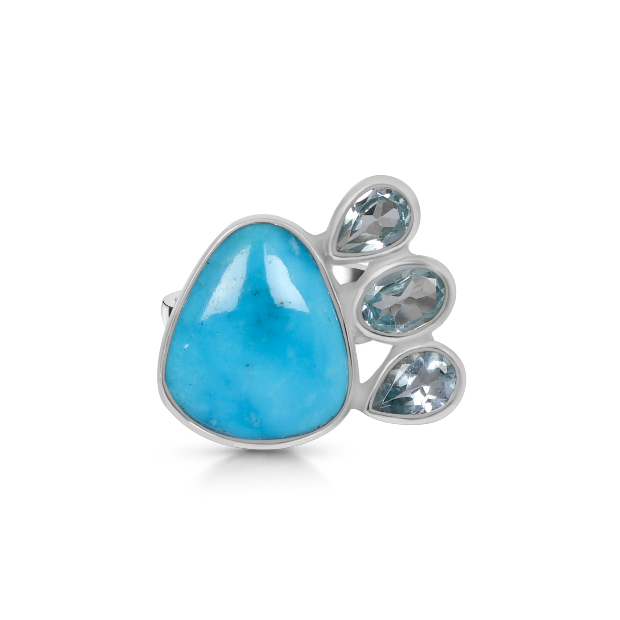 Turquoise (Rough) Adjustable Ring-(TRQ-R-39.)